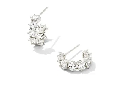 Kendra Scott Cailin Crystal Huggie In Silver