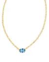 Kendra Scott Cailin Cubic Zirconia Adjustable Pendant Necklace In 14k Gold Plated, 16-19 In Gold/blue