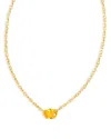 Kendra Scott Cailin Cubic Zirconia Adjustable Pendant Necklace In 14k Gold Plated, 16-19 In Gold/orange