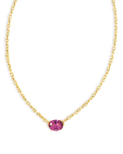Kendra Scott Cailin Cubic Zirconia Adjustable Pendant Necklace In 14k Gold Plated, 16-19 In Gold/purple