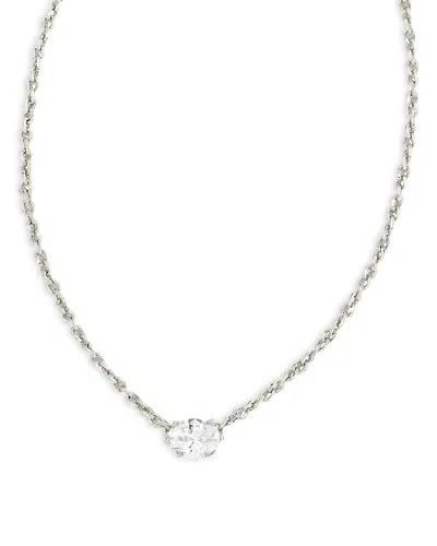 Kendra Scott Cailin Cubic Zirconia Adjustable Pendant Necklace In 14k Gold Plated, 16-19 In Silver