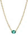 Kendra Scott Cailin Cubic Zirconia Station Necklace In Gold/green Crystal