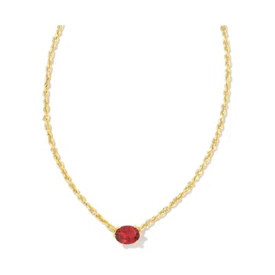 Kendra Scott Cailin Gold Burgundy Crystal Necklace In Red