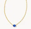 Kendra Scott Cailin Gold Pendant Necklace In Blue Crystal In Gold