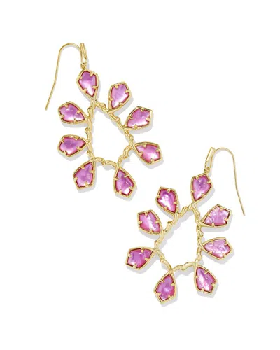 Kendra Scott Camry 14k Plated Mother Of Pearl Open Frame Earring In Gold