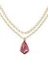 Kendra Scott Camry Enamel Frame 14k Plated Mother Of Pearl Multi Strand  Necklace In Gold