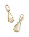 Kendra Scott Camry Enamel Frame 14k Plated Mother Of Pearl Statement Earring In Gold