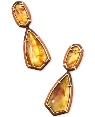 Kendra Scott Camry Enamel Frame Statement Earrings In Gld Mrbld