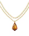 Kendra Scott Camry Gold-tone Layered Pendant Necklace, 17" + 3" Extender In Gld Mrbld