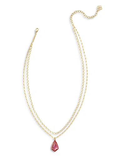 Kendra Scott Camry Mother Of Pearl Layered Necklace, 16-19 In Gold/azalea Illusion