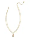 Kendra Scott Camry Layered Pendant Necklace In Gold/natural Mother Of Pearl