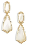 Kendra Scott Camry Statement Earrings In Gold Natural Mother Of Pearl