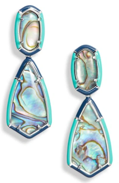 Kendra Scott Camry Statement Earrings In Silver Abalone