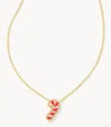 Kendra Scott Candy Cane Short Pendant Necklace In Red In Gold Ivory