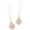 Kendra Scott Carrine Earrings In Rose Quartz/gold