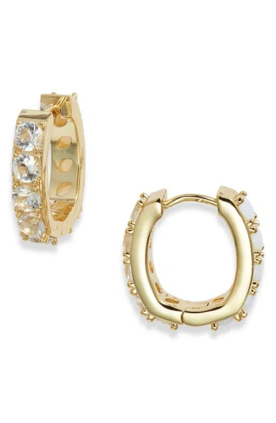 Kendra Scott Chandler Huggie Hoop Earrings In Gold White Opalite Mix