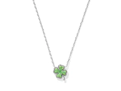 Kendra Scott Clover Short Pendant In Green
