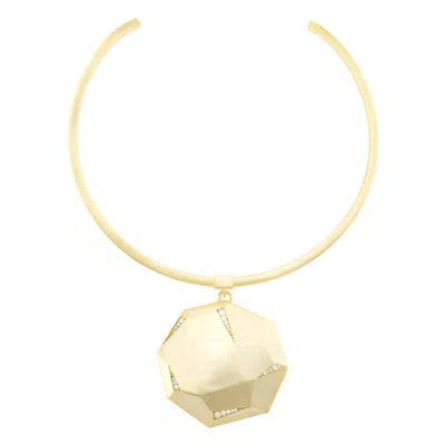 Kendra Scott Connor Necklace In Gold Plated Brass/white Cz In Multi