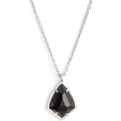 Kendra Scott 'cory' Semiprecious Stone Pendant Necklace In Black