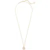 Kendra Scott 'cory' Semiprecious Stone Pendant Necklace In Rose Quartz/gold