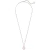 Kendra Scott 'cory' Semiprecious Stone Pendant Necklace In Rose Quartz/silver