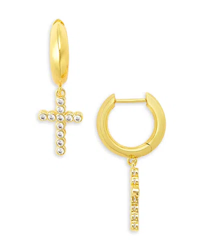 Kendra Scott Cross Crystal Huggie Earrings In Pattern