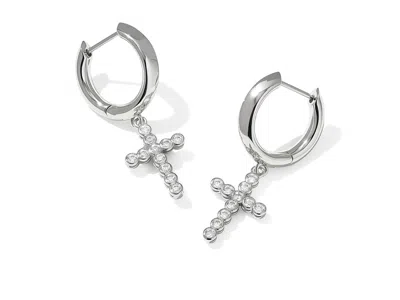 Kendra Scott Cross Crystal Huggie In Purple