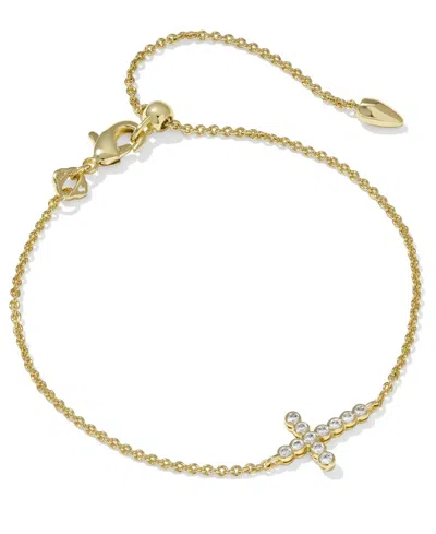 Kendra Scott Cross Cubic Zirconia Chain Bracelet In Gold