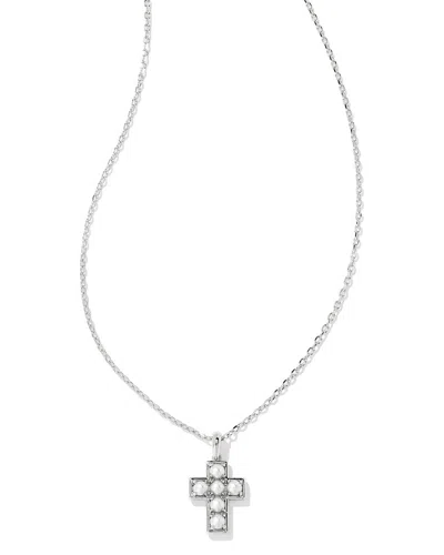 Kendra Scott Cross Pearl Pendant Necklace In Metallic