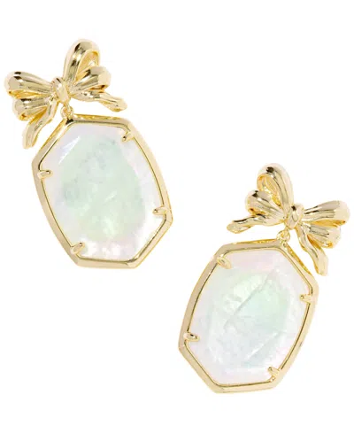 Kendra Scott Crystal & Imitation Pearl Daphne Bow Drop Earrings In Gold