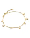 Kendra Scott Crystal Charm Chain Link Bracelet In Gold