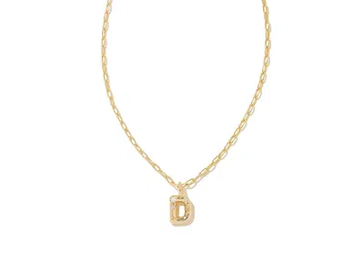 Kendra Scott Crystal Letter Short Pendant In Gold