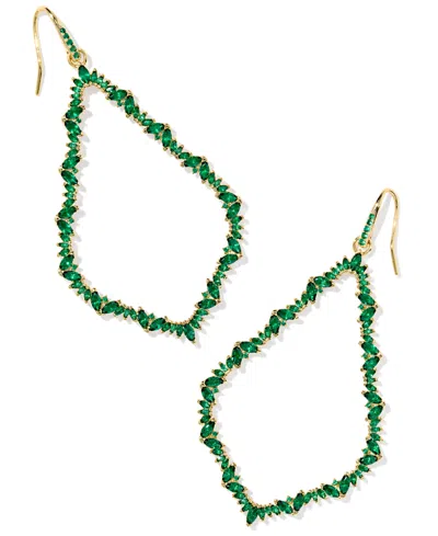 Kendra Scott Crystal Open Frame Statement Earrings In Green
