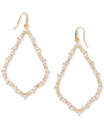 Kendra Scott Crystal Open Frame Statement Earrings In Gold White