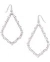 Kendra Scott Crystal Open Frame Statement Earrings In Rhod White