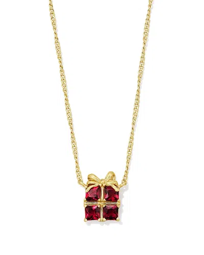 Kendra Scott Crystal Present Pendant Necklace, 19 In Gold