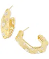 Kendra Scott Holland Pave Star Geometric Hoop Earrings In 14k Gold Plated In Gold White