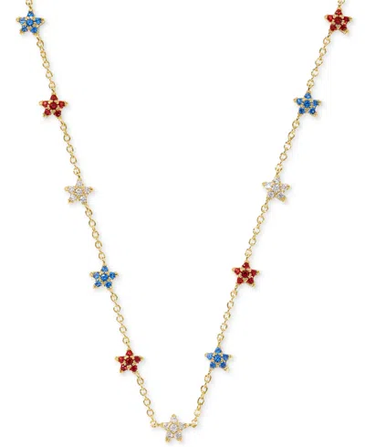 Kendra Scott Crystal Star Cluster Sierra Adjustable 19" Statement Necklace In Gold
