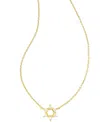 Kendra Scott Cubic Zirconia Star Of David Adjustable Pendant Necklace In 14k Gold Plated, 19 In Gold