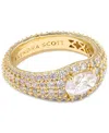 Kendra Scott Cubic Zirconia 14k Gold Plated Over Brass Bella Band Ring In Gold