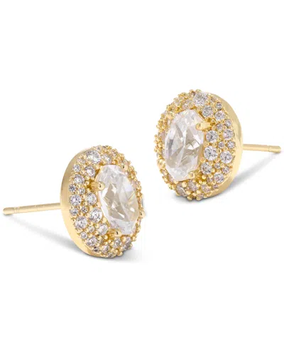 KENDRA SCOTT CUBIC ZIRCONIA 14K GOLD PLATED OVER BRASS BELLA STUD EARRINGS