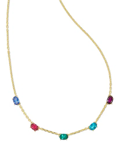 Kendra Scott Cubic Zirconia 19" Adjustable Strand Necklace In Gold