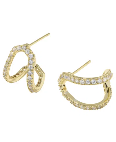 Kendra Scott Cubic Zirconia Daphne Pave Huggie Earrings In Green