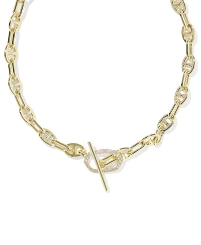 Kendra Scott Cubic Zirconia Elisa Toggle Link & Chain Necklace In Pink