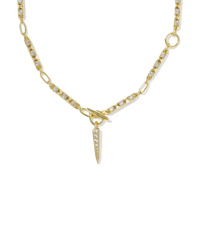 Kendra Scott Cubic Zirconia Fate Lariat Y-neck Necklace In Gold