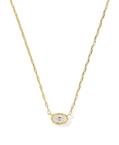 Kendra Scott Cubic Zirconia Gold-tone Mini Elisa Luxe Short Pendant Necklace