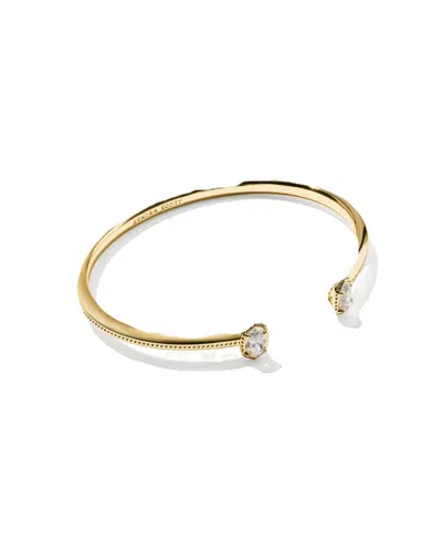 Kendra Scott Cubic Zirconia Gold-tone Mini Elton Luxe Cuff Bracelet In Multi