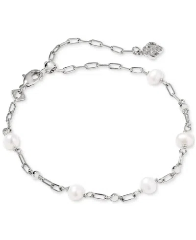 Kendra Scott Cultured Freshwater Pearl Chain Bracelet In White