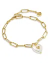 Kendra Scott Cultured Freshwater Pearl Heart Dangle Sasha Bracelet In Gold