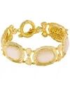 Kendra Scott Daphne Tiger Stripe Openwork Stone Statement Bracelet In Gold,natural